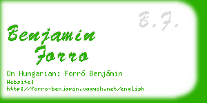 benjamin forro business card