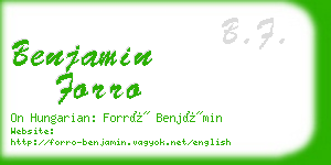 benjamin forro business card